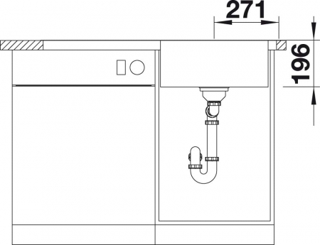 Chiuveta bucatarie Blanco DIVON II 5 S- IF gama STEELART cuva stanga+picurator [3]