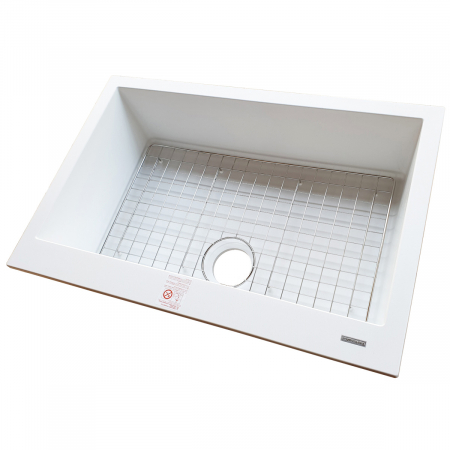 Chiuveta bucatarie granit CookingAid Cube ON7610 Alba / Polar White cu montaj sub blat + accesorii instalare [4]