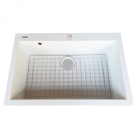 Chiuveta bucatarie granit CookingAid Cube ON7610 Alba / Polar White cu montaj sub blat + accesorii instalare [3]