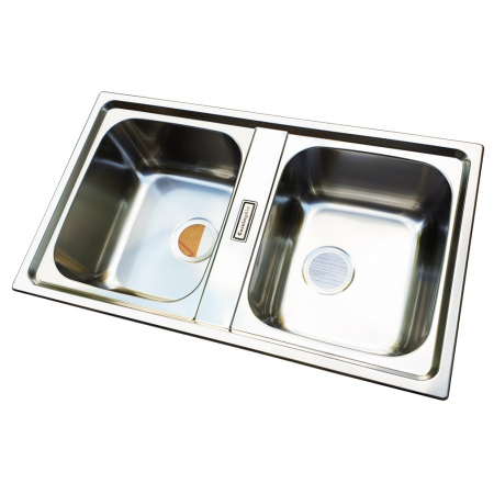 Chiuveta bucatarie cu 2 cuve inox dubla CookingAid URBAN 86BB reversibila stanga/dreapta + accesorii montaj [1]