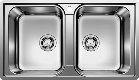 Chiuveta bucatarie doua cuve, Blanco Lemis 8 IF inox periat, reversibila [1]