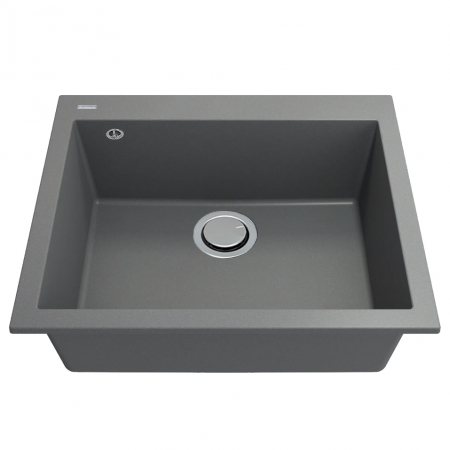 Chiuveta bucatarie granit CookingAid Cube ON5610 Gri Beton inchis / Ciment / Concrete quartz + accesorii montaj [5]