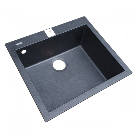 Chiuveta bucatarie granit CookingAid Cube ON5610 Neagra / Black Metal quartz cu montaj sub blat + accesorii instalare [7]