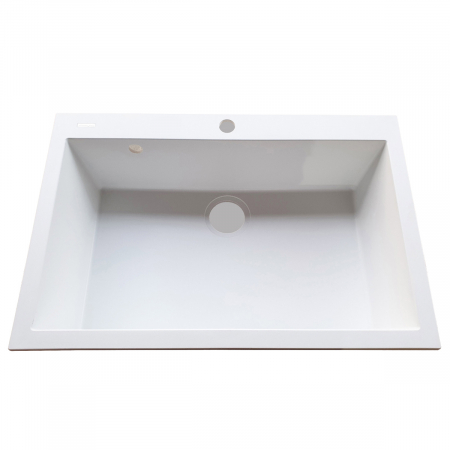 Chiuveta bucatarie granit CookingAid Cube ON7610 Alba / Polar White + accesorii montaj [9]