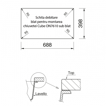 Chiuveta bucatarie granit CookingAid Cube ON7610 Bej Pigmentat / Avena + accesorii montaj [7]