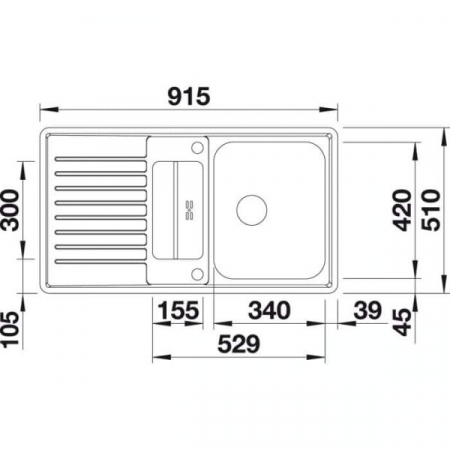 Chiuveta bucatarie inox BLANCO CLASSIC Pro 5 S-IF cu accesorii si cu excentric reversibila [4]