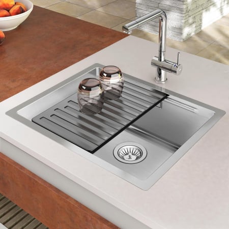 Chiuveta bucatarie inox CookingAid LUX STEP 50 + Bonus: tocator Versus din ABS reversibil in scurgator vase + accesorii montaj [1]
