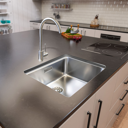 Chiuveta bucatarie inox CookingAid UNA 50 + Bonus: tocator Versus din ABS reversibil in scurgator vase + accesorii montaj [13]