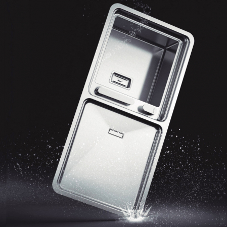 Chiuveta bucatarie inox CookingAid VISION 100 cu baterie telescopica integrata, tocator sticla temperizata + accesorii montaj [6]