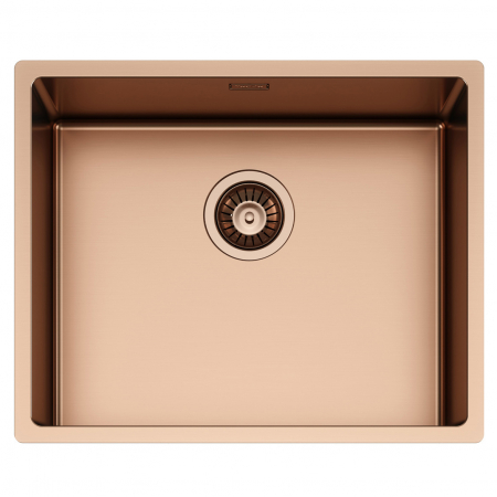 Chiuveta bucatarie inox TASCA CANOVA CA50 COPPER cu strat PVD ceramic culoare cupru cu montaj pe blat, sub blat sau la nivelul blatului si accesorii montaj [2]