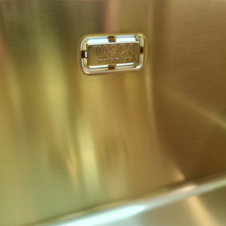 Chiuveta bucatarie inox TASCA CANOVA CA50 Gold cu strat PVD ceramic culoare aurie cu montaj pe blat, sub blat sau la nivelul blatului si accesorii montaj [6]