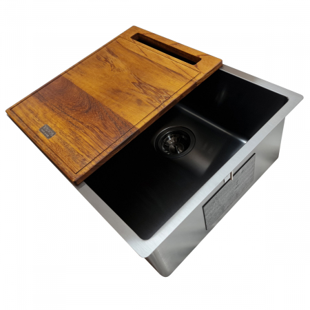 Chiuveta bucatarie inox TASCA CANOVA CA50 GUN METAL cu strat PVD ceramic culoare gri inchis / negru antracit [8]