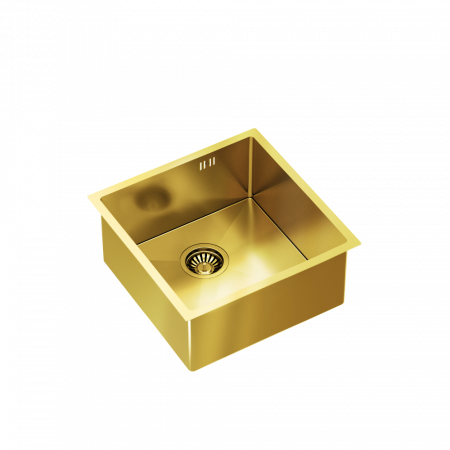 Chiuvete si baterii bucatarie - Chiuveta bucatarie o cuva Quadron, Paul inox PVD montaj sub blat 44x44 cm