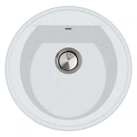 Chiuveta bucatarie rotunda granit CookingAid Naiky NK5110 Alba / Polar White + accesorii montaj [1]