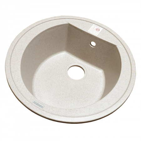 Chiuveta bucatarie rotunda granit CookingAid Naiky NK5110 Bej Pigmentat / Avena + accesorii montaj [11]