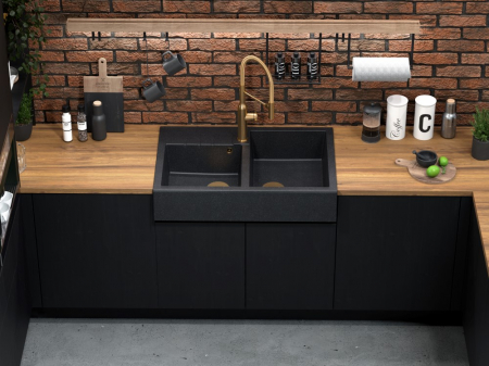 Chiuveta de bucatarie BILL 120 GranitQ cu 2 cuve Apron style Quadron [1]