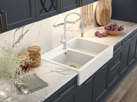 Chiuveta de bucatarie BILL 120 GranitQ cu 2 cuve Apron style Quadron [3]