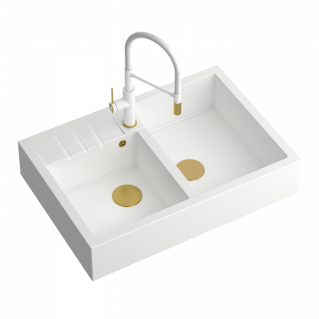 Chiuveta de bucatarie BILL 120 GranitQ cu 2 cuve Apron style Quadron [7]