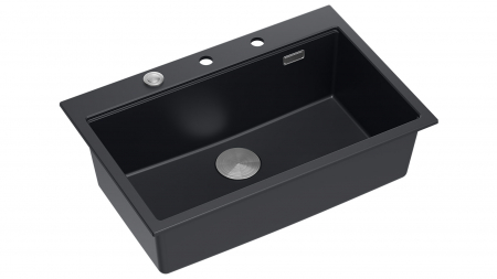 Chiuveta Granit Workstations MARK Quadron cu dozator+scurgator+gratar rulabil+tocator lemn+capac scurgere [2]