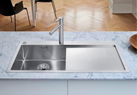 Chiuvete inox bucatarie - Chiuveta inox Blanco Claron 5 S-IF cu sistem pushcontrol cuva stanga