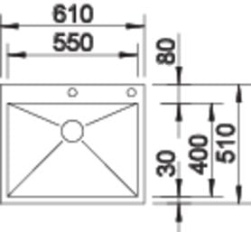 Chiuveta inox BLANCO ZEROX 550-IF/A Durinox® cu pushcontrol [2]