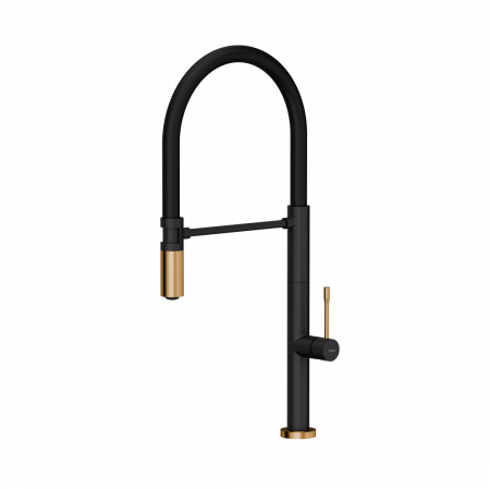 Chiuveta negra din granit cu accesorii cupru Quadron Owen 111+ baterie din inox negru/cupru Margot [5]