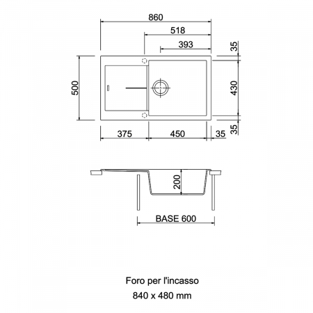 Chiuveta bucatarie granit CookingAid Infinity NF8610 Alba / Polar White reversibila stanga/dreapta cu picurator + accesorii montaj [2]