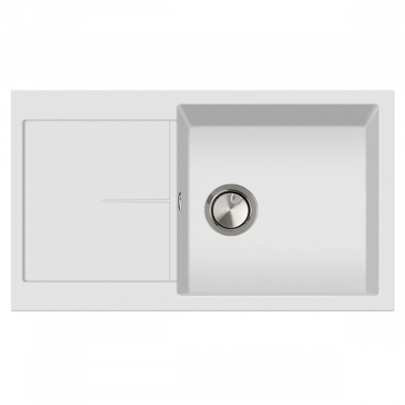 Chiuveta bucatarie granit CookingAid Infinity NF8610 Alba / Polar White reversibila stanga/dreapta cu picurator + accesorii montaj [1]