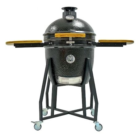 Gratare gradina - Gratar ceramic Kamado,47 cm cu dispozitiv de afumare si termometru, negru