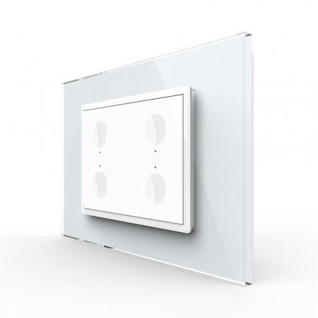 Intrerupatoare tactile Livolo - Intrerupator cvadruplu cu touch integrat 3M, standard italian cu rama sticla