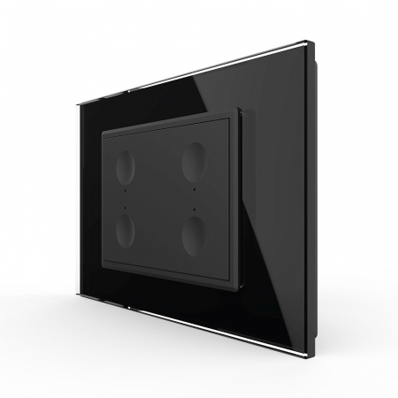 Intrerupatoare tactile Livolo - Intrerupator cap scara/cruce cvadruplu cu touch integrat 3M, standard italian cu rama sticla