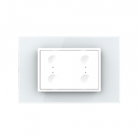 Intrerupator cap scara/cruce cvadruplu cu touch integrat 3M, standard italian cu rama sticla [2]