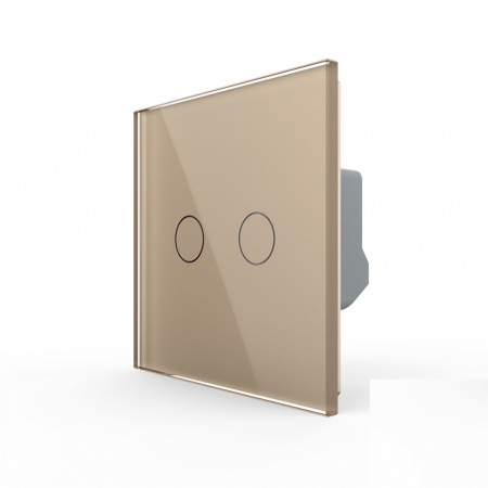 Intrerupatoare tactile Livolo - Intrerupator dublu cap scara/cruce wireless cu touch Livolo serie noua