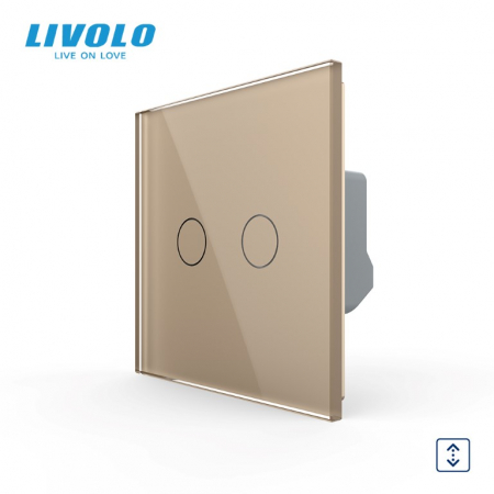Intrerupatoare tactile Livolo - Intrerupator dublu cu touch actionare jaluzele/draperie Livolo serie noua
