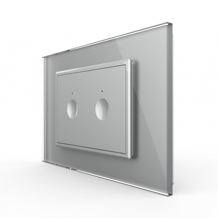 Electrice - Intrerupator dublu cu touch integrat 3M, standard italian cu rama sticla