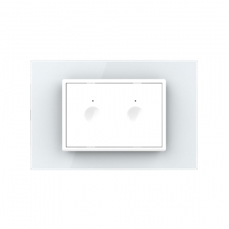 Intrerupator dublu cap scara/cruce cu touch integrat 3M, standard italian cu rama sticla [1]