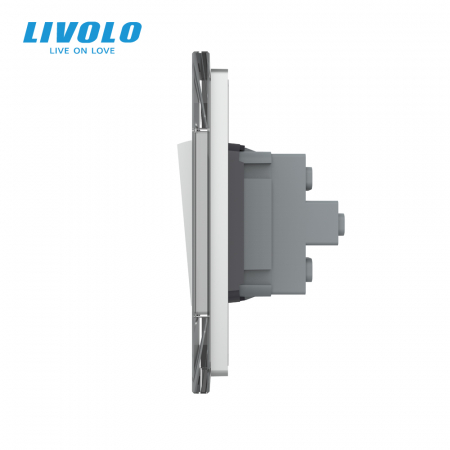 Intrerupator mecanic cap scara 4 posturi cu rama sticla 6/7 M Livolo [1]