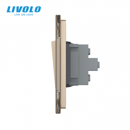 Intrerupator mecanic cap scara 4 posturi cu rama sticla 6/7 M Livolo [1]