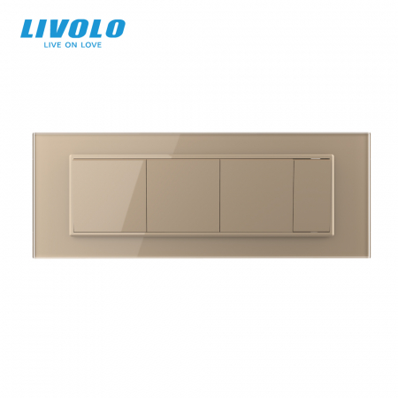 Intrerupator mecanic cap scara 4 posturi cu rama sticla 6/7 M Livolo [2]