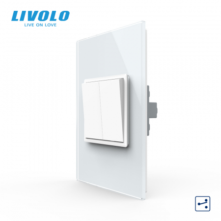 Intrerupatoare mecanice Livolo - Intrerupator mecanic dublu cap scara 2M, Standard italian Livolo