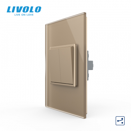 Intrerupatoare mecanice Livolo - Intrerupator mecanic dublu cap scara 2M, Standard italian Livolo