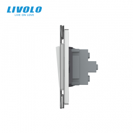 Intrerupator mecanic dublu cap scara 3M, cu rama sticla Livolo [2]