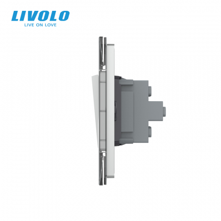 Intrerupator mecanic dublu cap scara, 4M, cu rama sticla Livolo diferite culori [1]