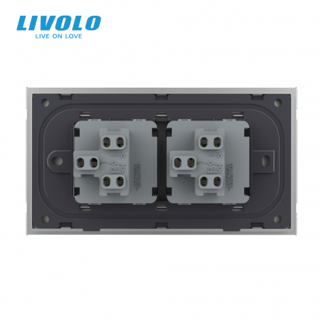 Intrerupator mecanic dublu cap scara, 4M, cu rama sticla Livolo diferite culori [3]