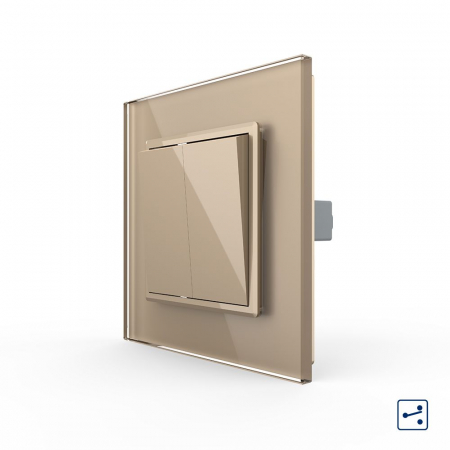 Intrerupatoare mecanice Livolo - Intrerupator mecanic dublu cap scara Livolo serie noua