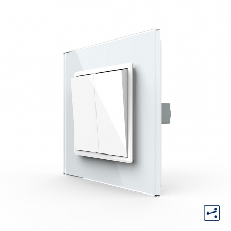 Intrerupatoare mecanice Livolo - Intrerupator mecanic dublu cap scara Livolo serie noua