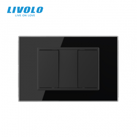 Intrerupator mecanic dublu cu revenire 3M, cu rama sticla Livolo [2]