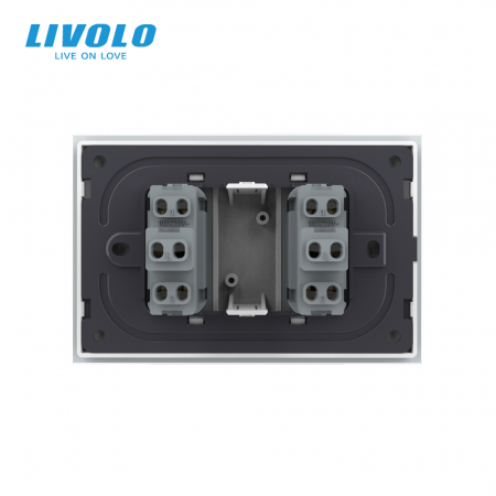 Intrerupator mecanic dublu cu revenire 3M, cu rama sticla Livolo [3]