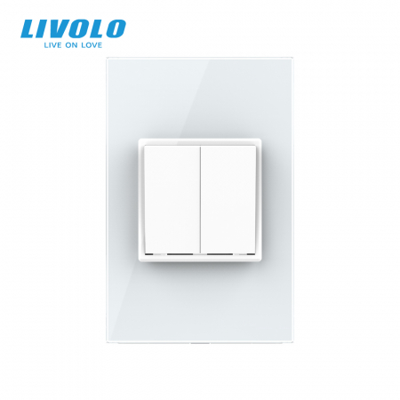 Intrerupator mecanic dublu reset/revenire 2M, Standard italian Livolo [2]