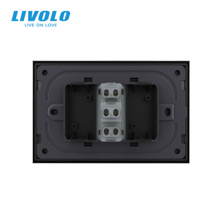 Intrerupator mecanic simplu cap scara 3M, cu rama sticla Livolo [3]